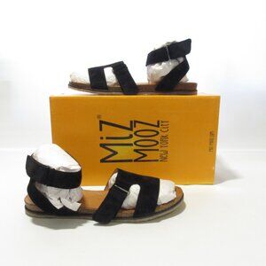 Miz Mooz Suede Ankle-Strap Sandals Camilla Black EU 40 US 9-9.5 NIB